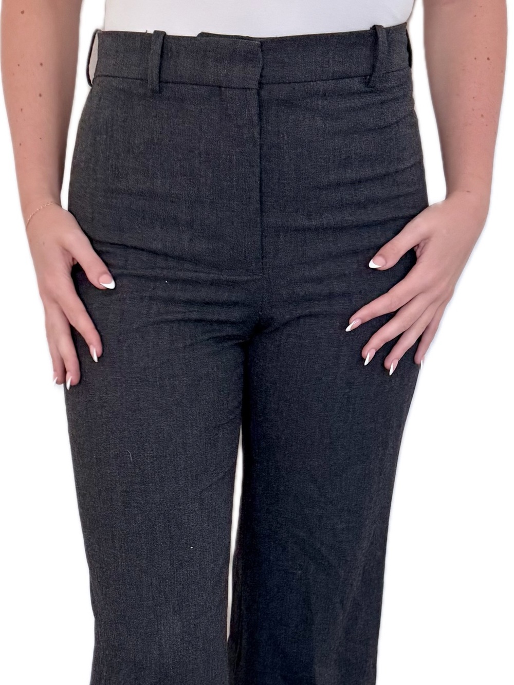 Zara Dark Charcoal Boot-Cut Trousers